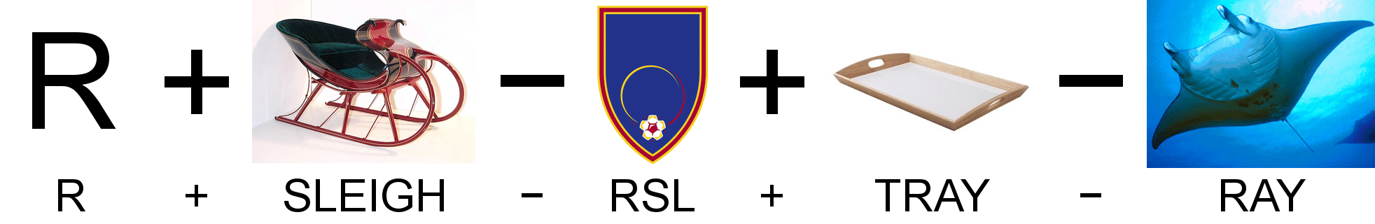 R + SLEIGH − RSL + TRAY − RAY