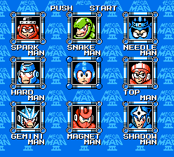 Mega Man 3 stage select screen
