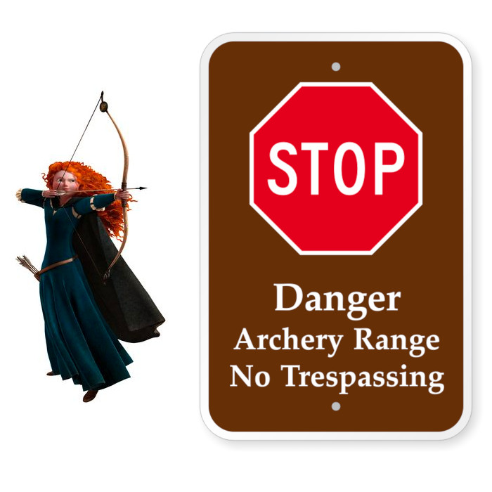 Merida with stop sign