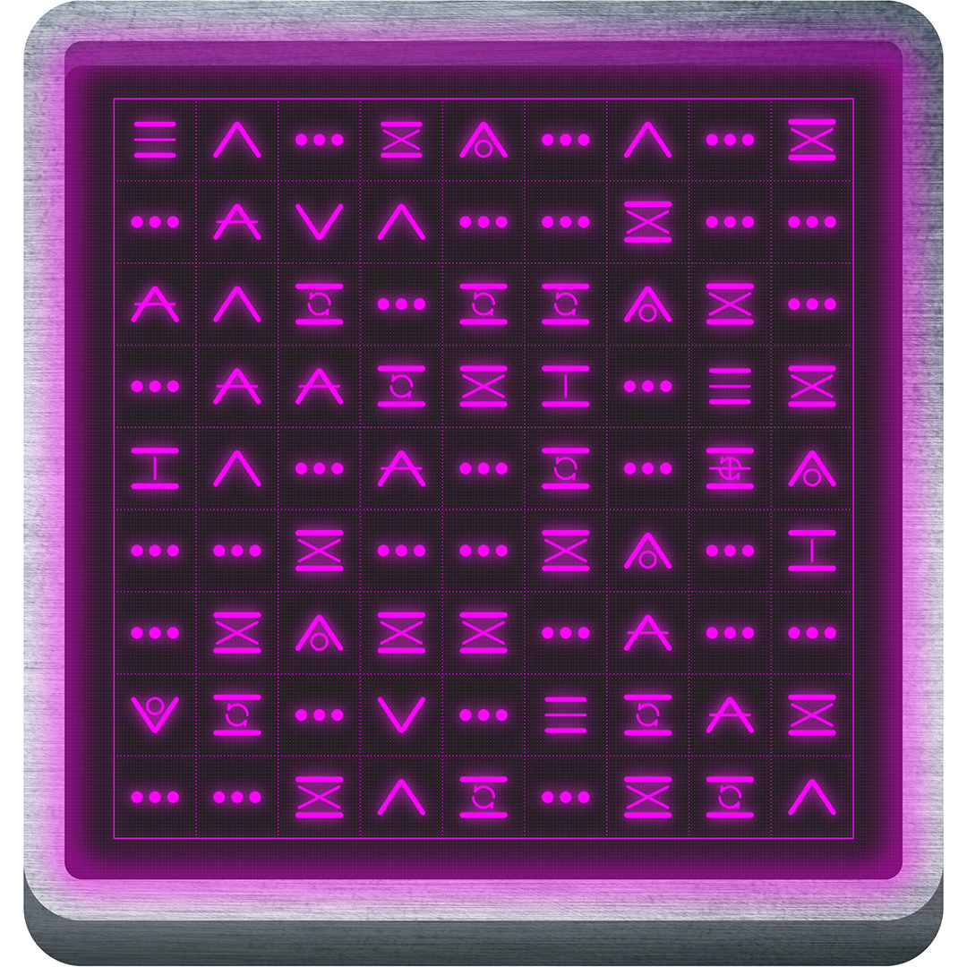 a grid of weird symbols