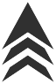 Set of 3 overlapping arrows pointing up