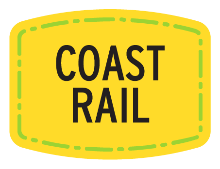 Coast Rail (in YELLOW BLOATED RECTANGLE shape)