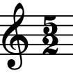 treble clef with the time signature 5 over 2