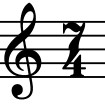 treble clef with the time signature 7 over 4