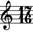 treble clef with the time signature 17 over 16