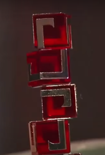 A zoomed in shot of the stack of the top four garnets in the tower from the previous image