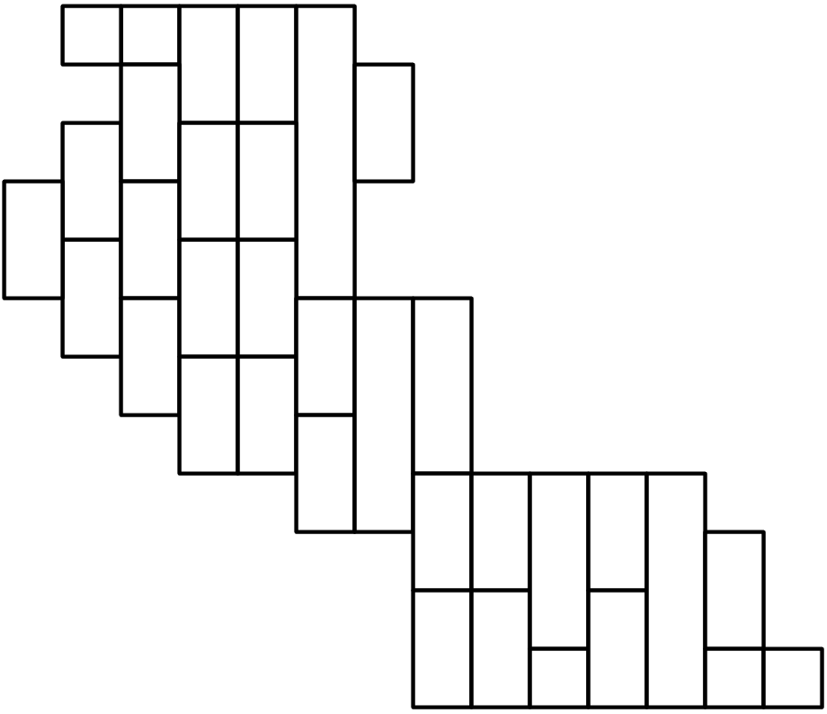 Grid of 12 rows with some spaces spanning multiple rows