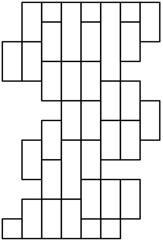 Grid of 12 rows with some spaces spanning multiple rows