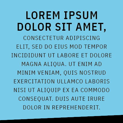 Lorem ipsum text on a blue background