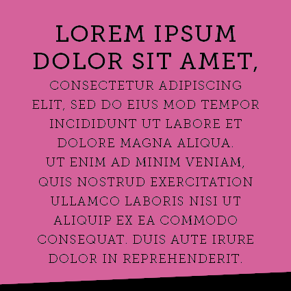 Lorem ipsum text on a pink background