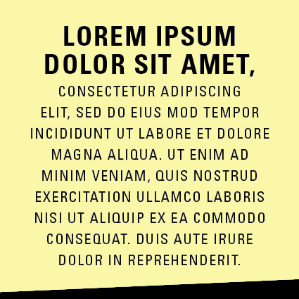 Lorem ipsum text on a yellow background
