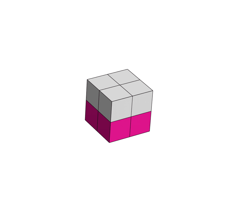An animation showing the unfolding of the cube to the net.