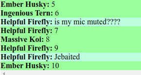 An example of Helpful Firefly participating in the count.